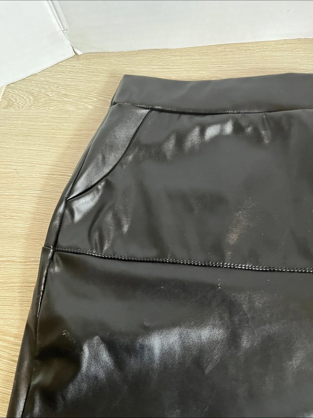 Classic Black Faux Leather Mini Skirt